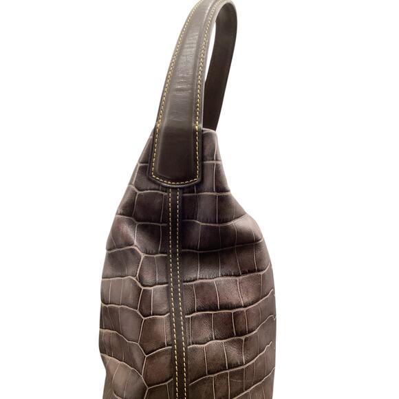 Dooney &Bourke Purse Women’s One Size Embossed Leather Alligator Pattern Brown - Picture 3 of 8